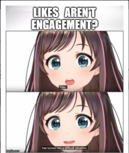 Image of anime meme about Likes and Engagement