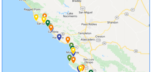 Image of tourism points on California's Highway 1